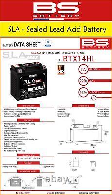 Batterie de moto BS Battery SLA BTX14HL pour Ducati F1 750 de 1987-1990